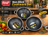 3 Layer Steel Coating SUS Stainless Steel Non-Stick Silver Karahi 🇨🇳