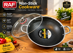 3 Layer Steel Coating SUS Stainless Steel Non-Stick Silver Karahi 🇨🇳
